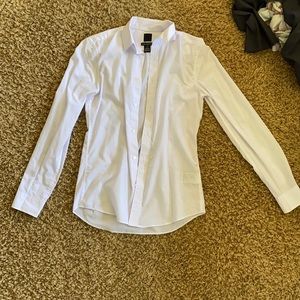 Collared white button up shirt